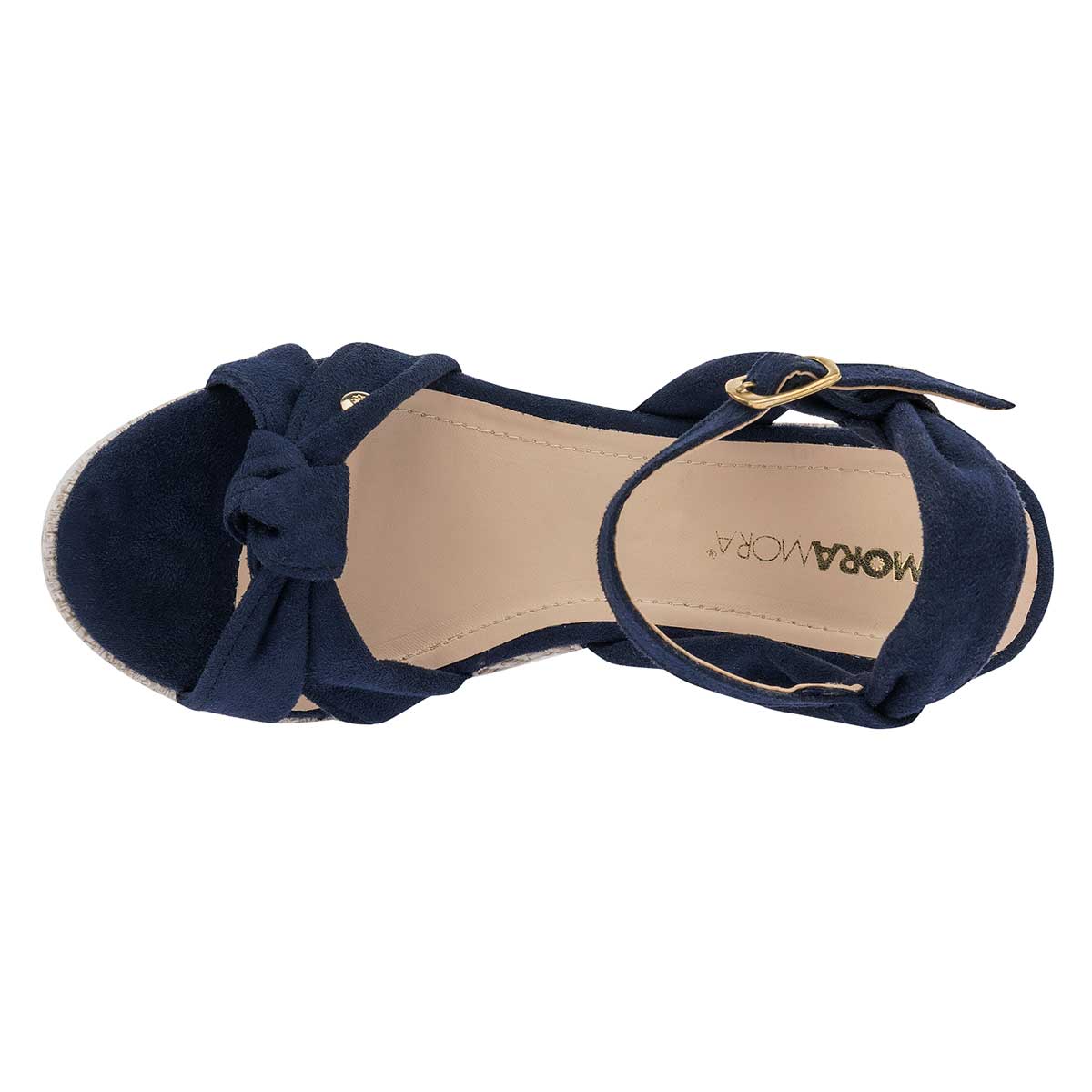 Sandalias con plataforma Exterior Textil Color Marino Para Mujer De Moramora