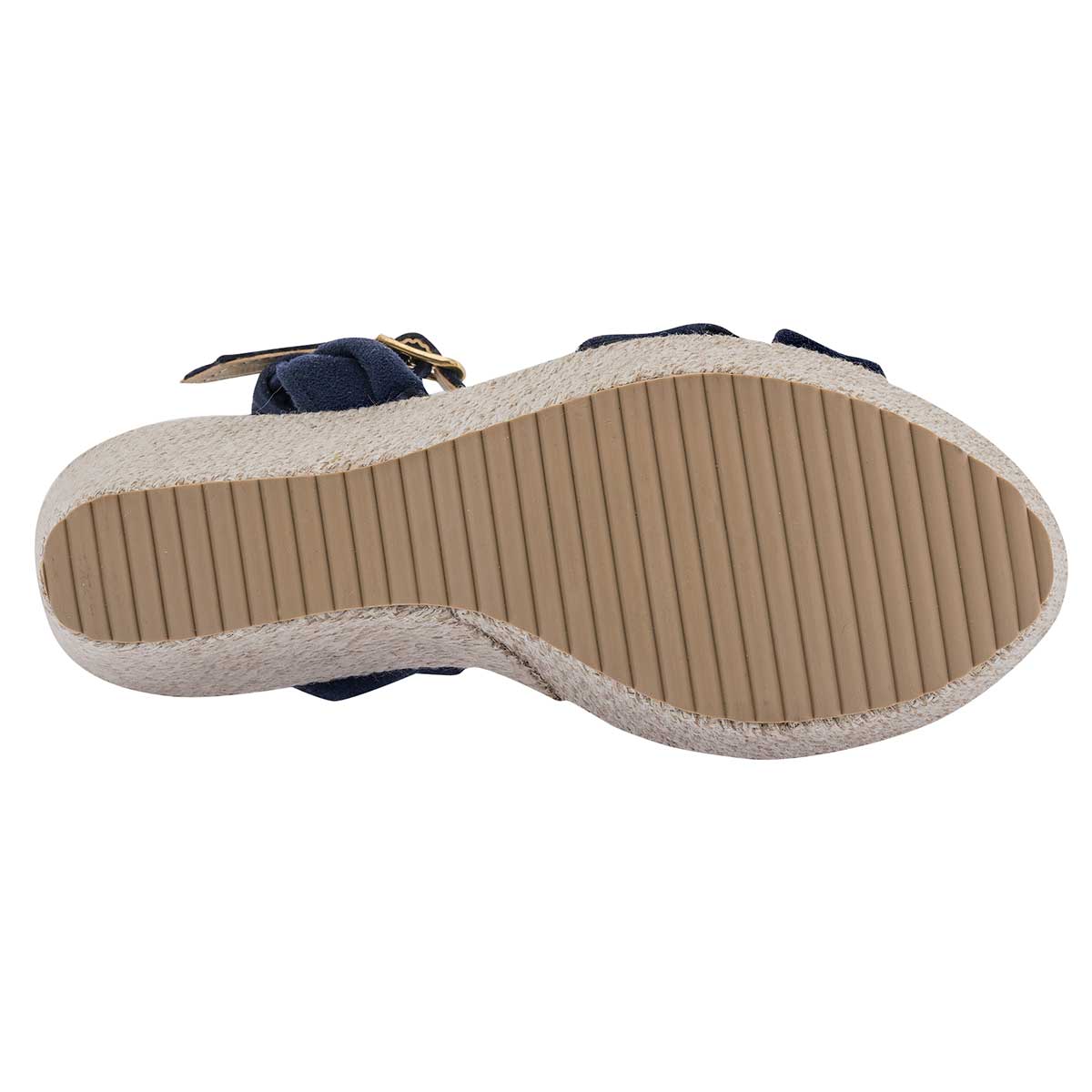 Sandalias con plataforma Exterior Textil Color Marino Para Mujer De Moramora