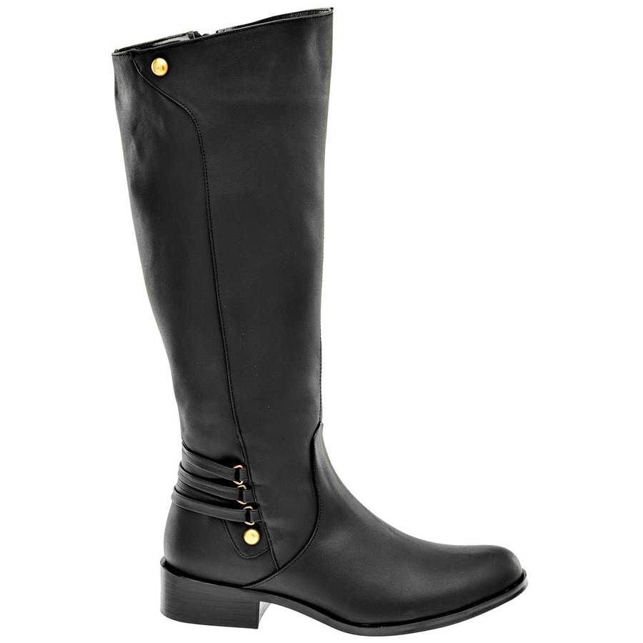 Botas altas Exterior Piel Sintética Color Negro de Oro Rosa