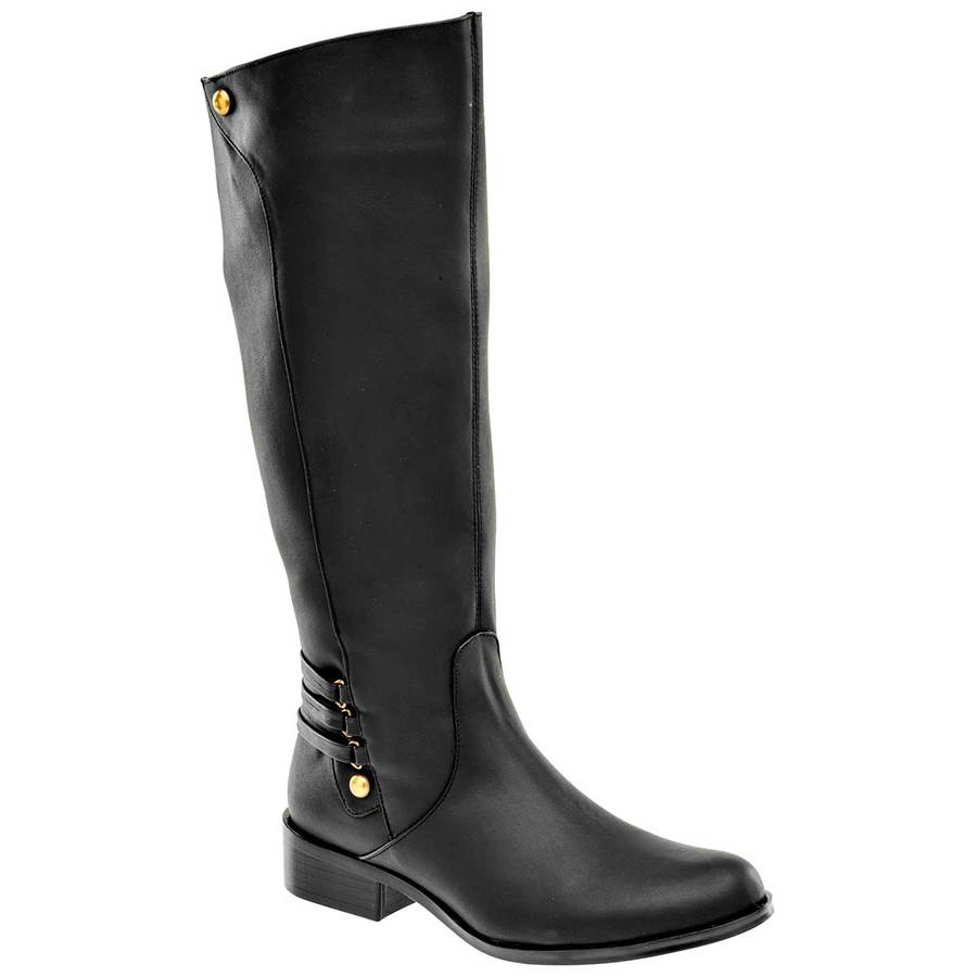 Botas altas Exterior Piel Sintética Color Negro de Oro Rosa