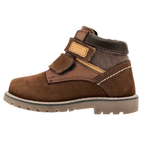 Botas Exterior Piel Color Café Camel Para Niño De Yuyin