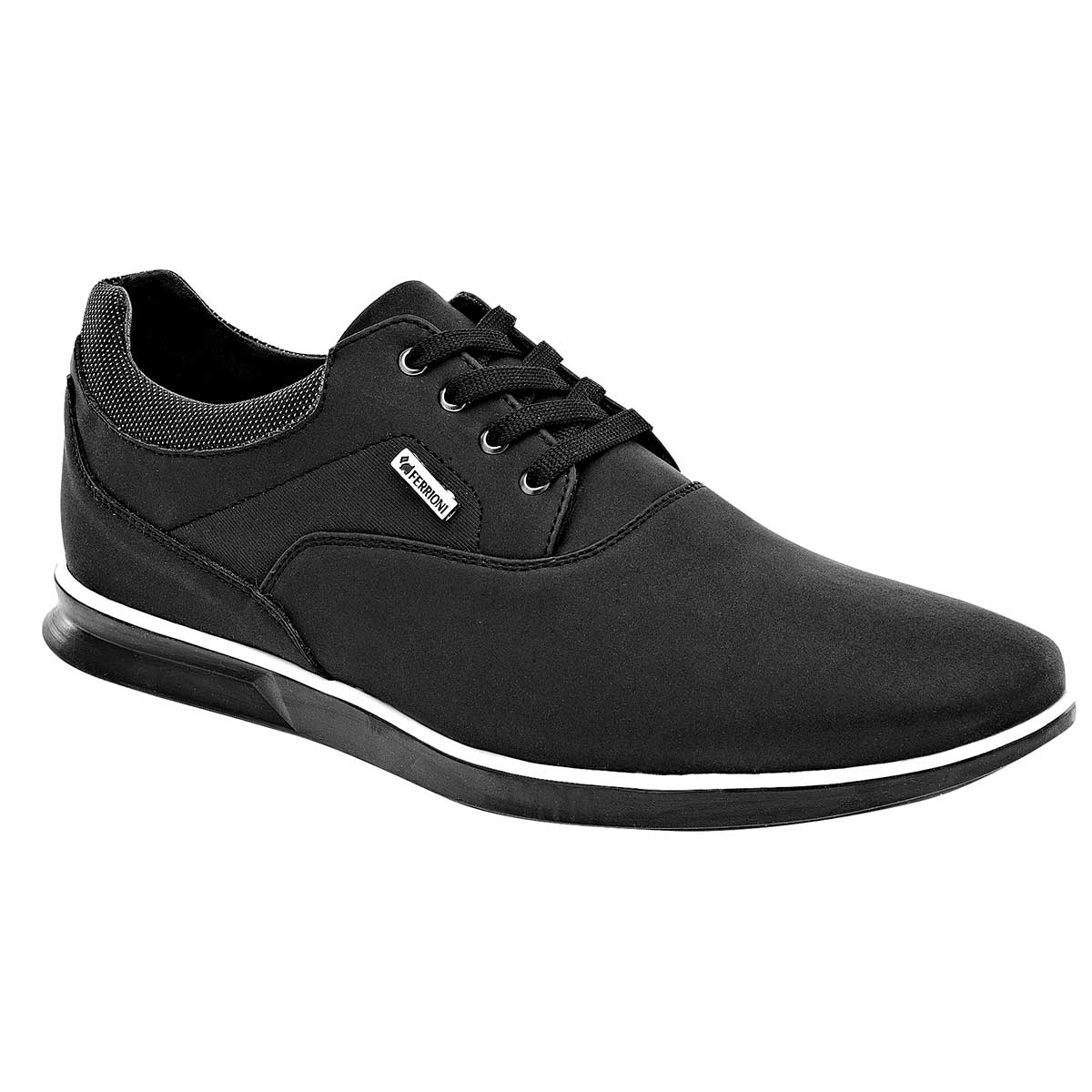 Oxfords Exterior Sintético Color Negro Para Hombre De Ferrioni