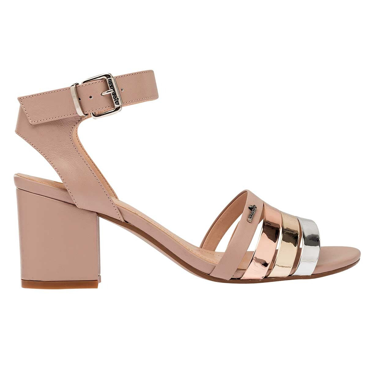 Sandalias con tacón Exterior Sintético Color Beige  Para Mujer De Vicenza