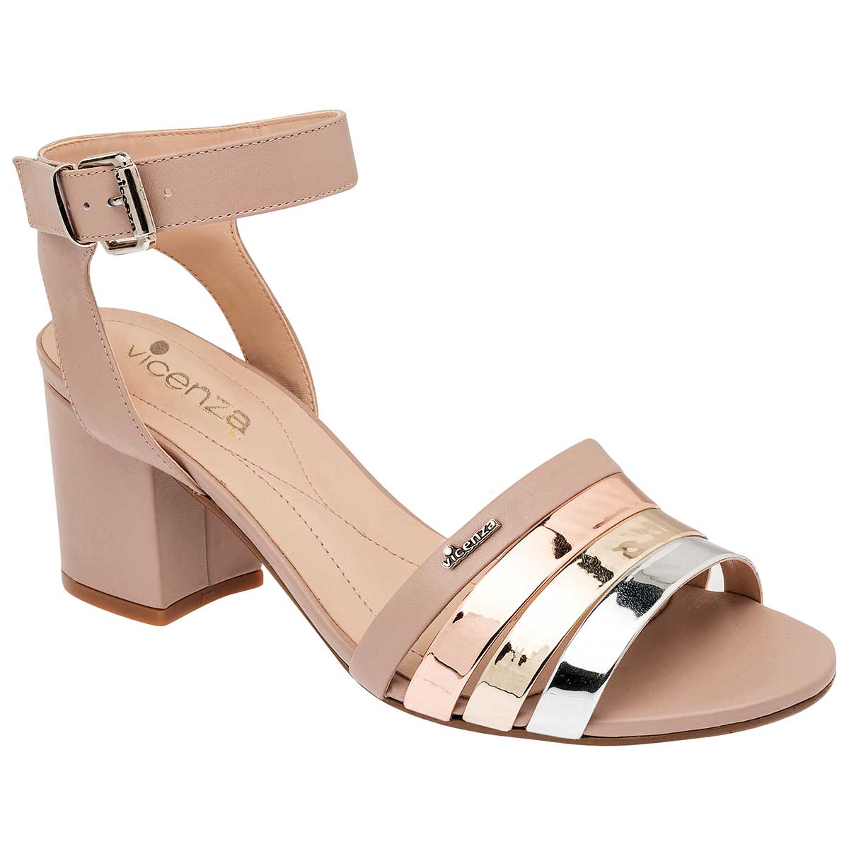 Sandalias con tacón Exterior Sintético Color Beige  Para Mujer De Vicenza