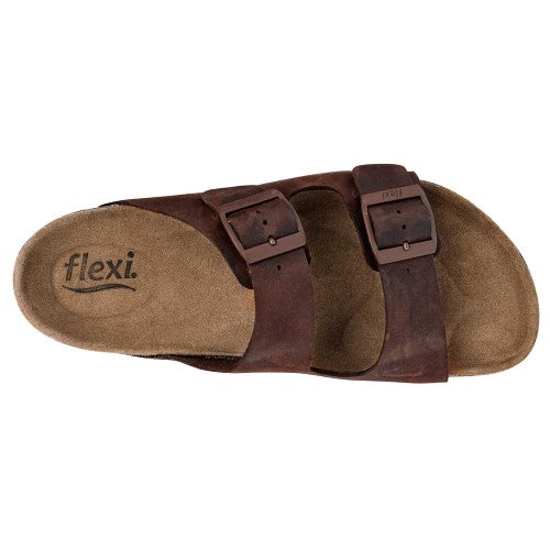 Sandalias Exterior Piel genuina Color Café Para Hombre De Flexi