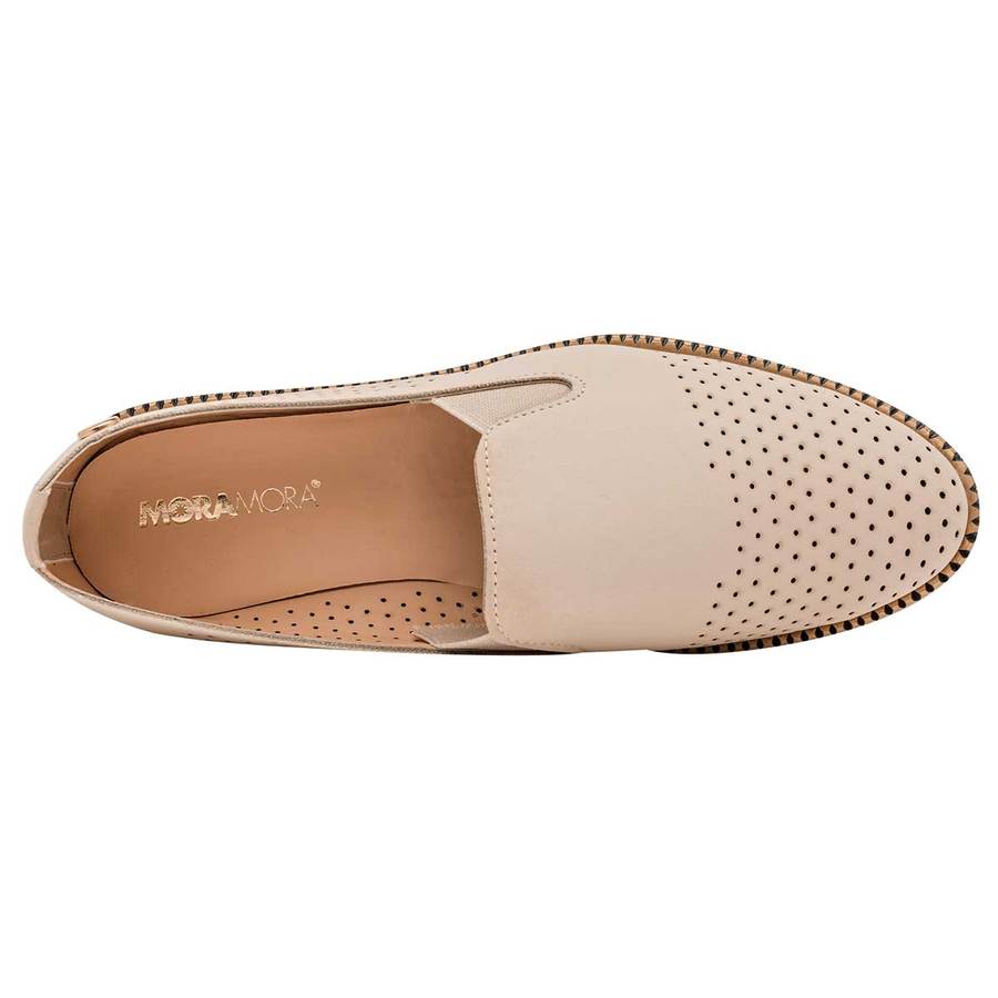 Mocasines Exterior Piel sintética Color Beige  Para Mujer De Moramora