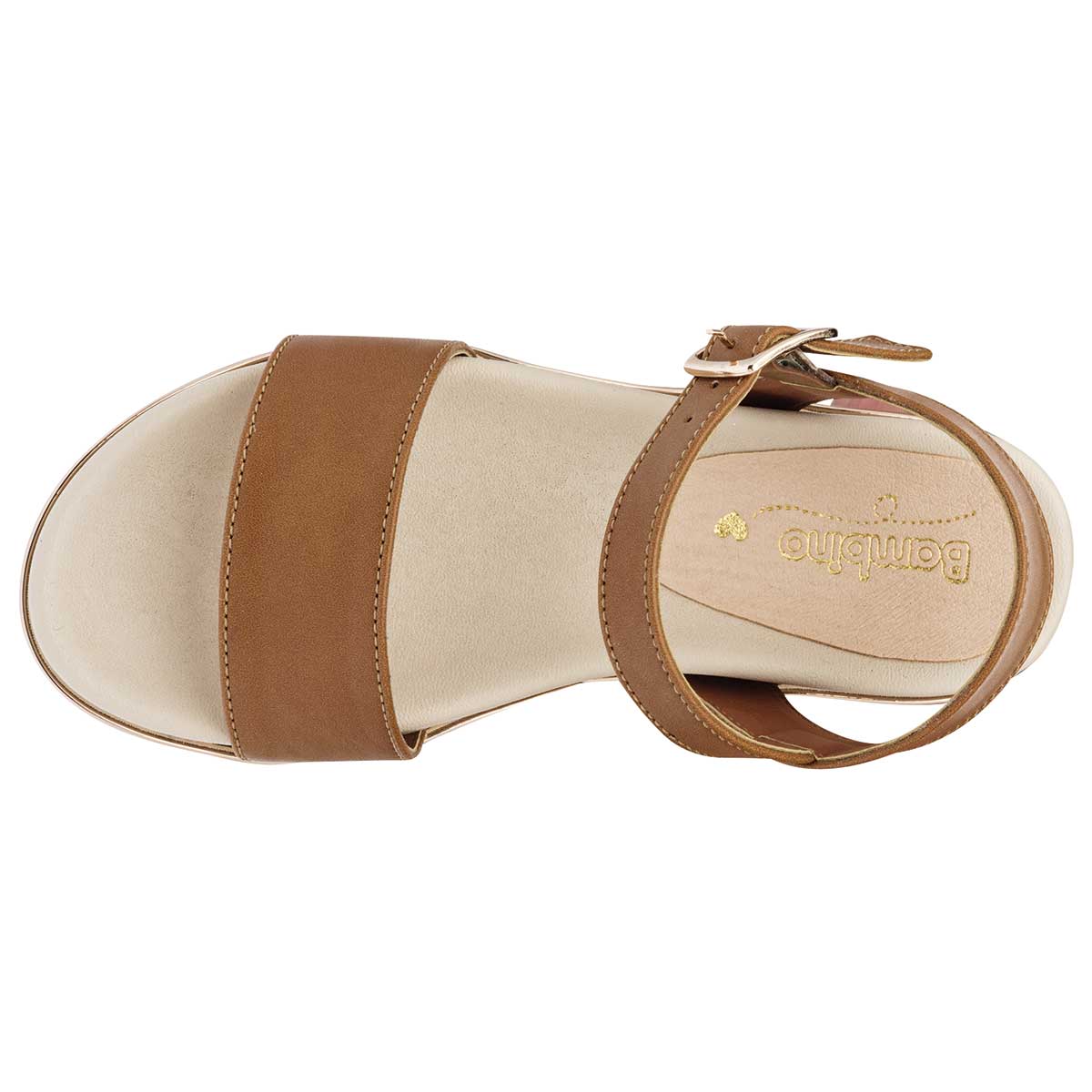 Sandalias Exterior Sintético Color Camel Para Niña De Bambino