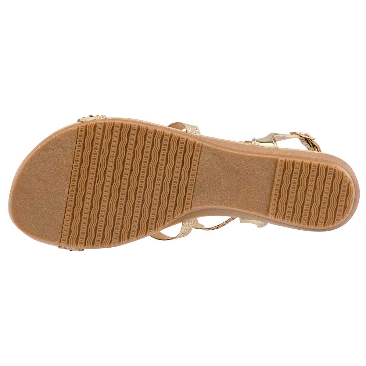 Sandalias de piso Exterior Sintético Color Oro Para Mujer De RBCOLLECTION