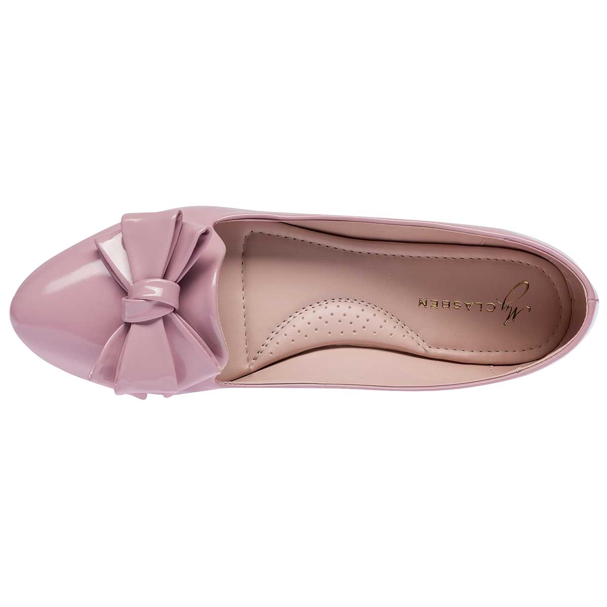 Flats Exterior Piel sintética Color Rosa De Charol Para Mujer De Clasben