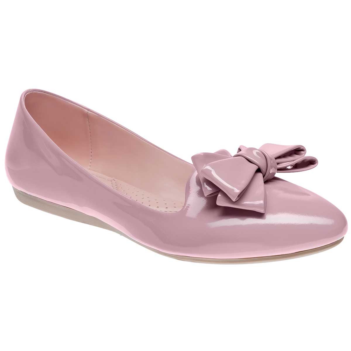 Flats Exterior Piel sintética Color Rosa De Charol Para Mujer De Clasben