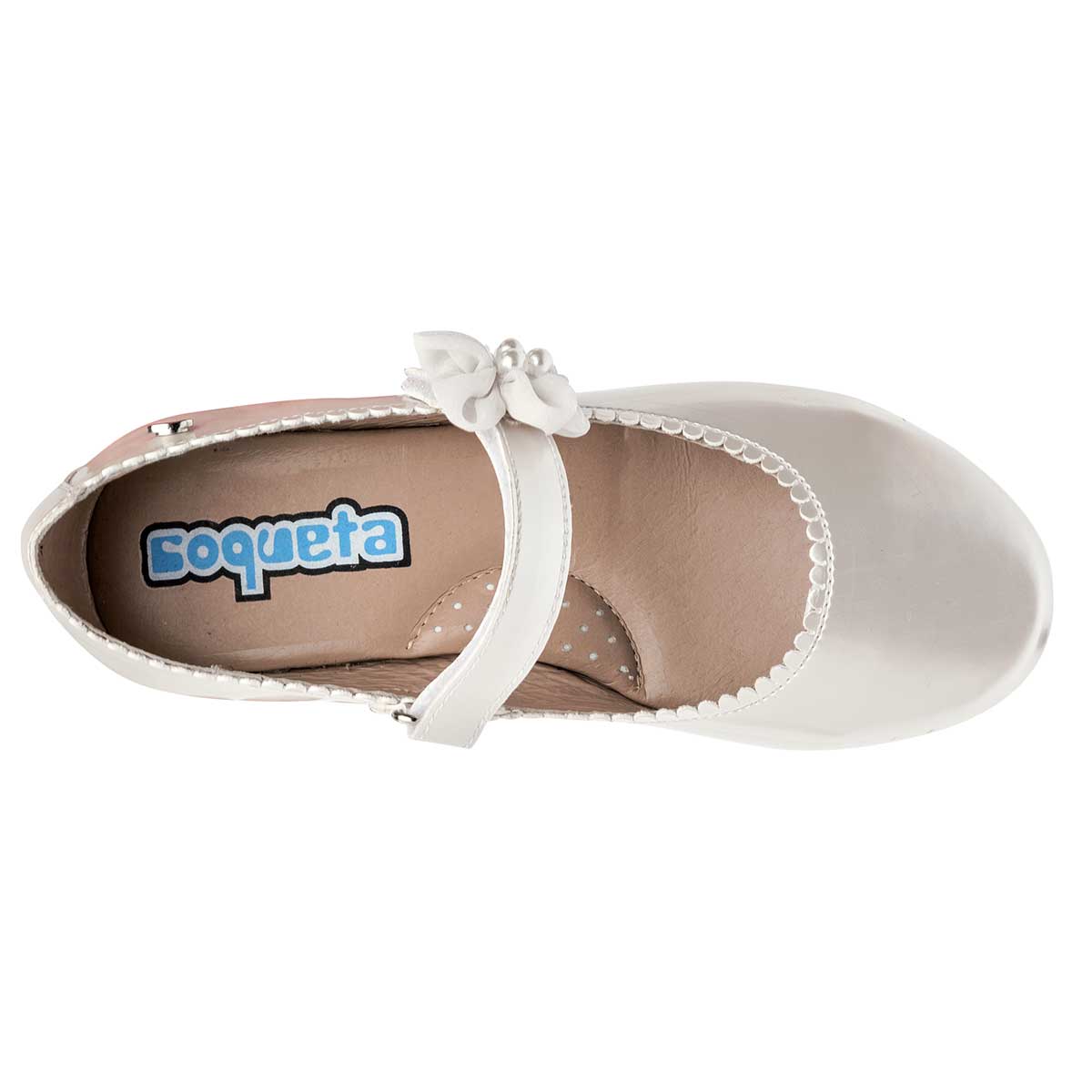 Flats Exterior Piel sintética Color Blanco Nacar Para Mujer De Coqueta