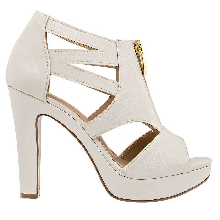 Sandalias Con Tacón Exterior Piel Sintética Color Beige  Para Mujer De Damita