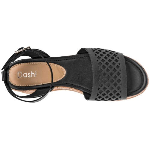 Sandalias Con Plataforma Exterior Piel genuina Sintética Color Negro Para Mujer De Dash