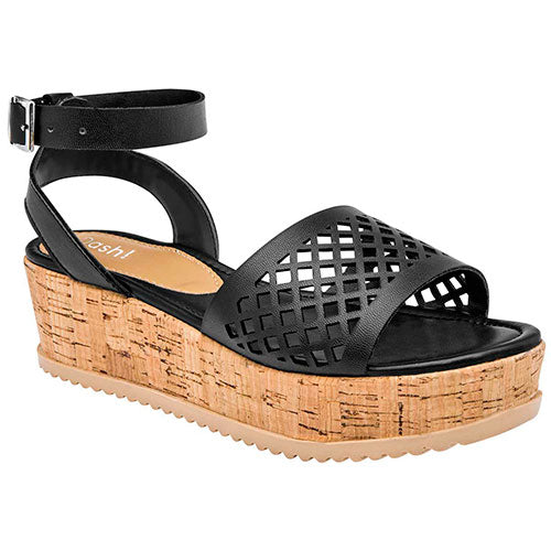 Sandalias Con Plataforma Exterior Piel genuina Sintética Color Negro Para Mujer De Dash