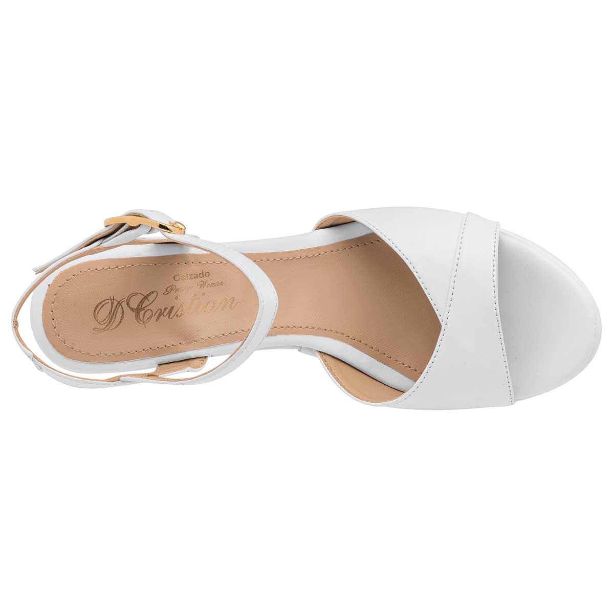 Sandalias con tacón Exterior Sintético Color Blanco Para Mujer De D'Cristian