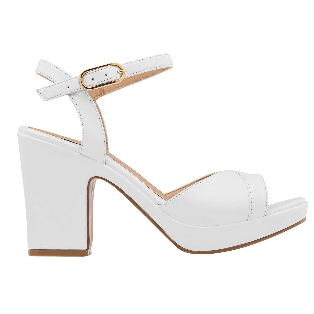 Sandalias con tacón Exterior Sintético Color Blanco Para Mujer De D'Cristian