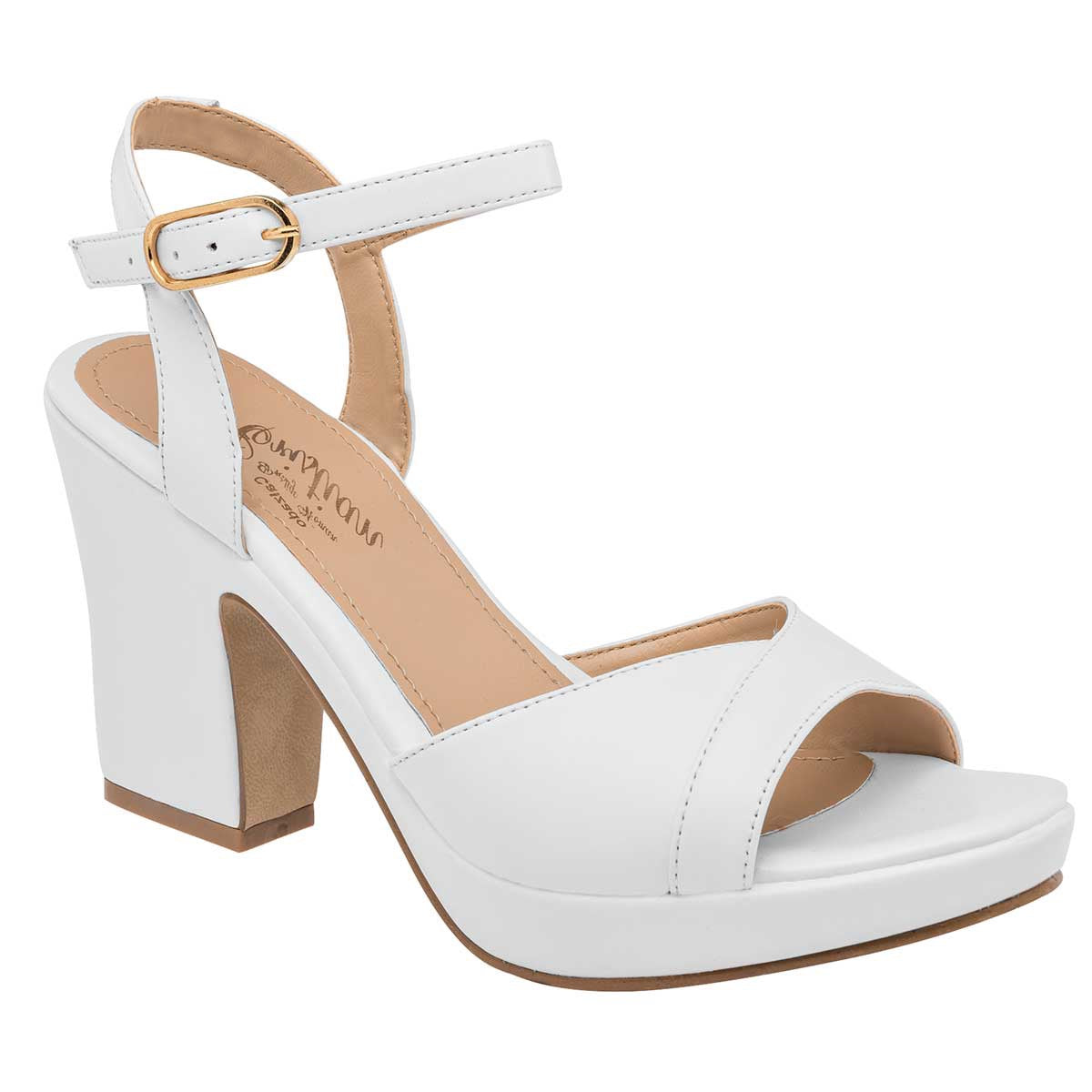 Sandalias con tacón Exterior Sintético Color Blanco Para Mujer De D'Cristian