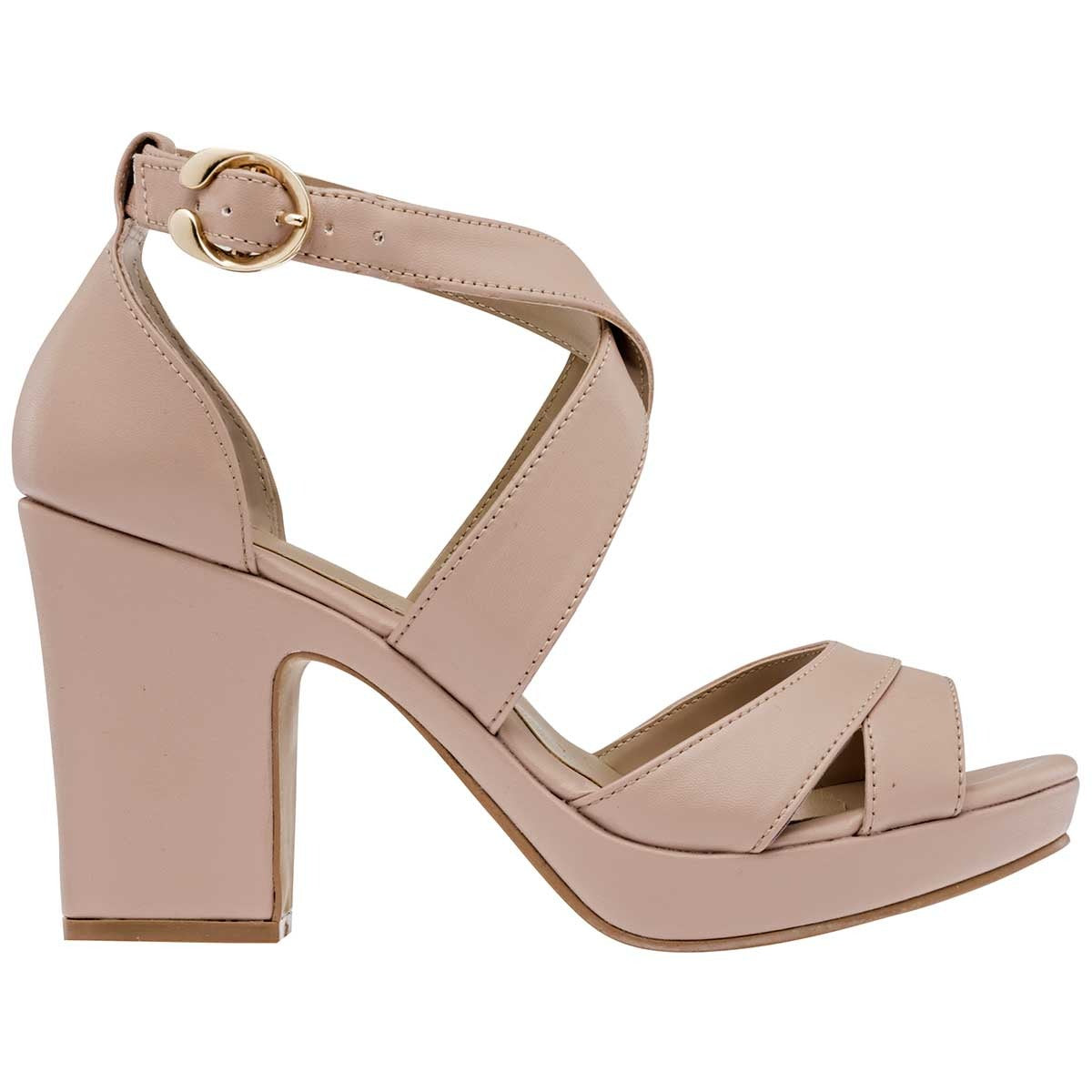 Sandalias con tacón Exterior Sintético Color Beige Para Mujer De D'Cristian