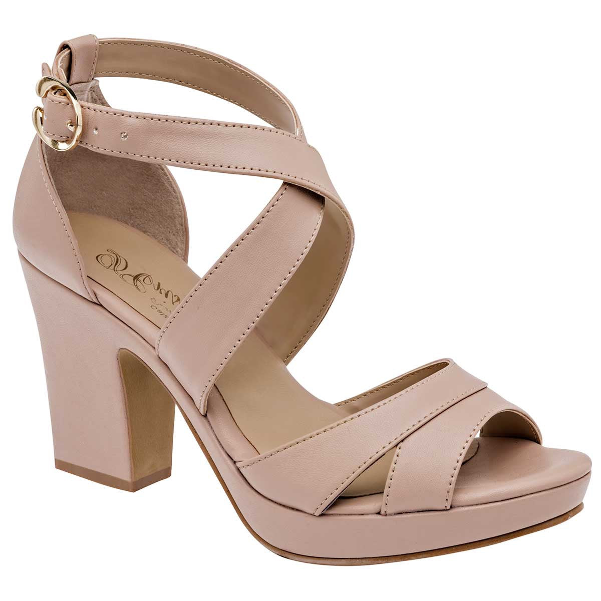 Sandalias con tacón Exterior Sintético Color Beige Para Mujer De D'Cristian