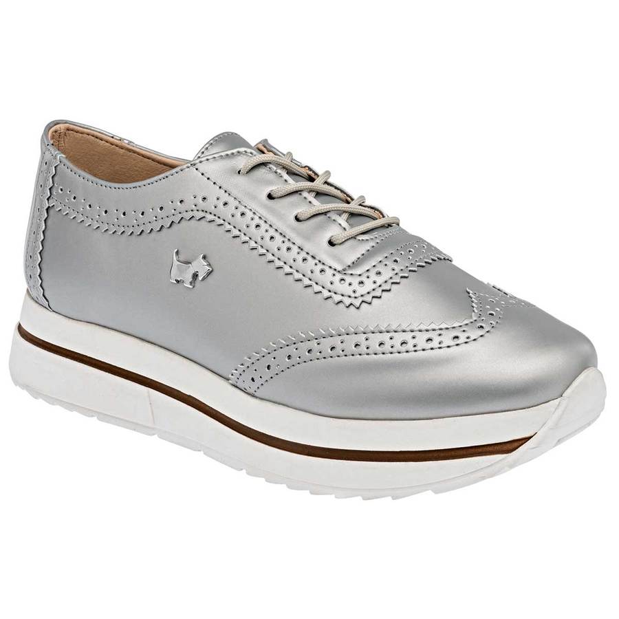 Tenis tipo deportivo Exterior Sintético Color Plata Para Mujer De Ferrioni