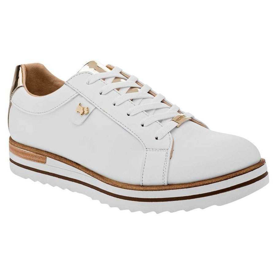 Oxfords Exterior Piel sintética Color Blanco Oro Para Mujer De Ferrioni