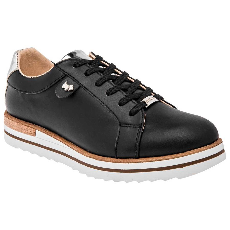 Oxfords Exterior Piel sintética Color Negro Con Plata Para Mujer De Ferrioni