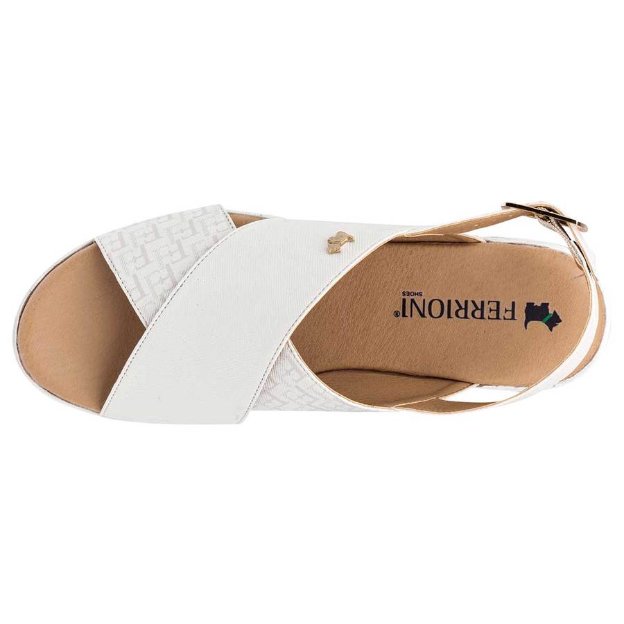 Sandalias De Piso Exterior Sintético Color Beige  Para Mujer De Ferrioni