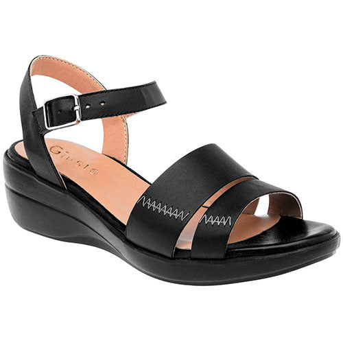 Sandalias Con Plataforma Exterior Piel genuina Genuina Color Negro Para Mujer De Giusto