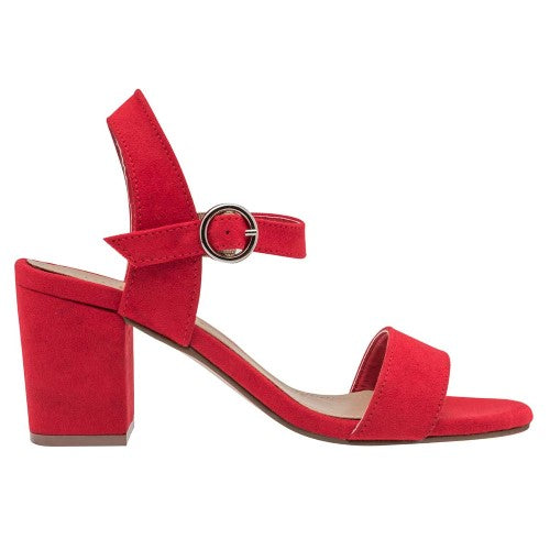 Sandalias Con Tacón Exterior Textil Color Rojo Para Mujer De RBCOLLECTION