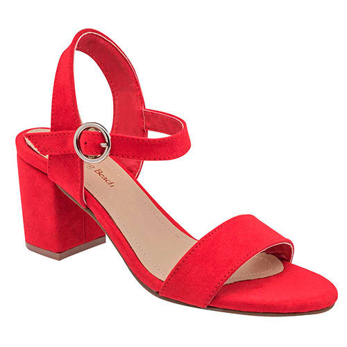 Sandalias Con Tacón Exterior Textil Color Rojo Para Mujer De Rbcollection