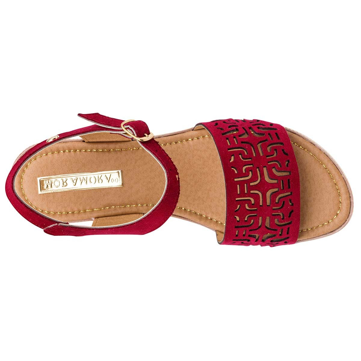 Sandalias de piso Exterior Sintético Color Rojo Para Mujer De Moramora