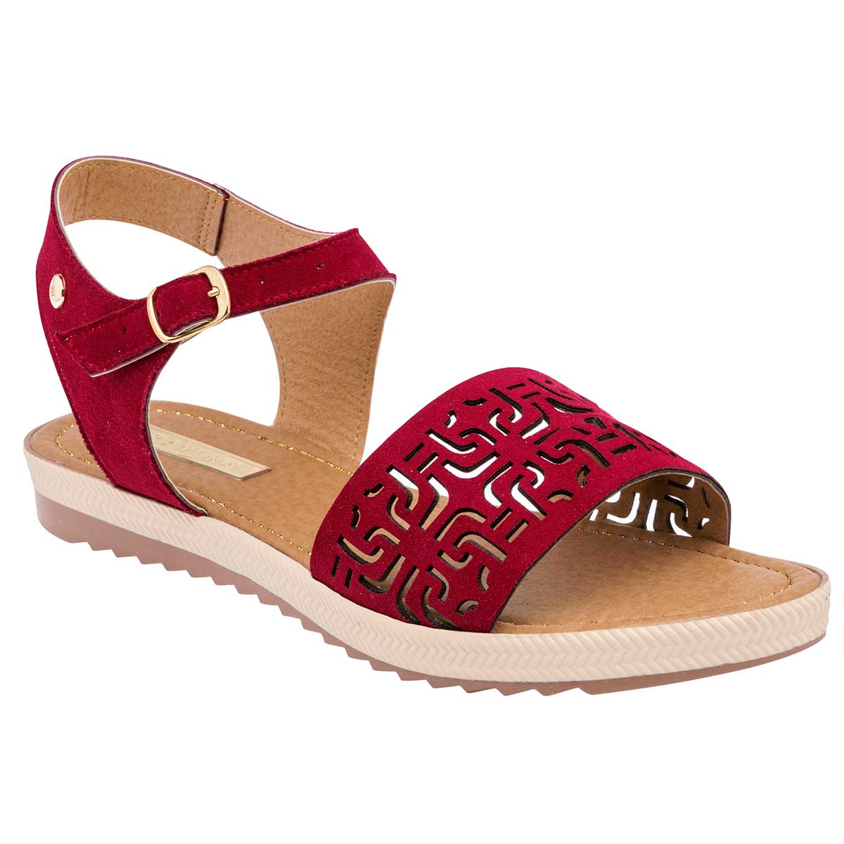 Sandalias de piso Exterior Sintético Color Rojo Para Mujer De Moramora