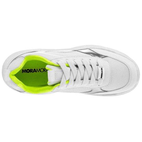 Tenis tipo deportivo Exterior Sintético-Textil Color Blanco Con Plata Para Mujer De Moramora