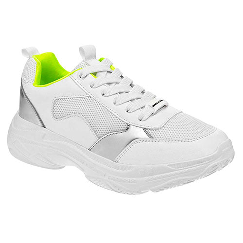 Tenis tipo deportivo Exterior Sintético-Textil Color Blanco Con Plata Para Mujer De Moramora