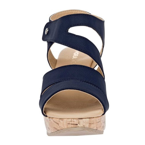 Sandalias con plataforma Exterior Sintético Color Marino Para Mujer De Moramora