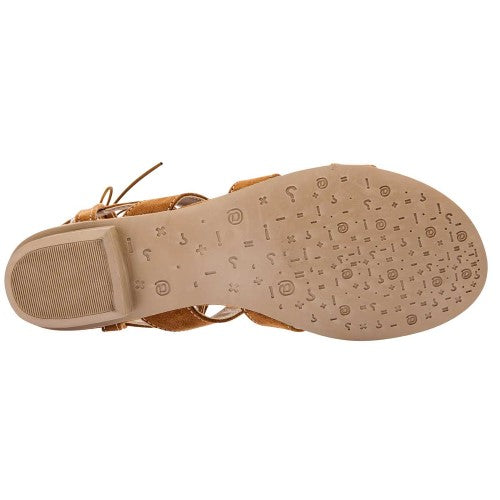 Sandalias de piso Exterior Textil Color Camel Para Mujer De Moramora