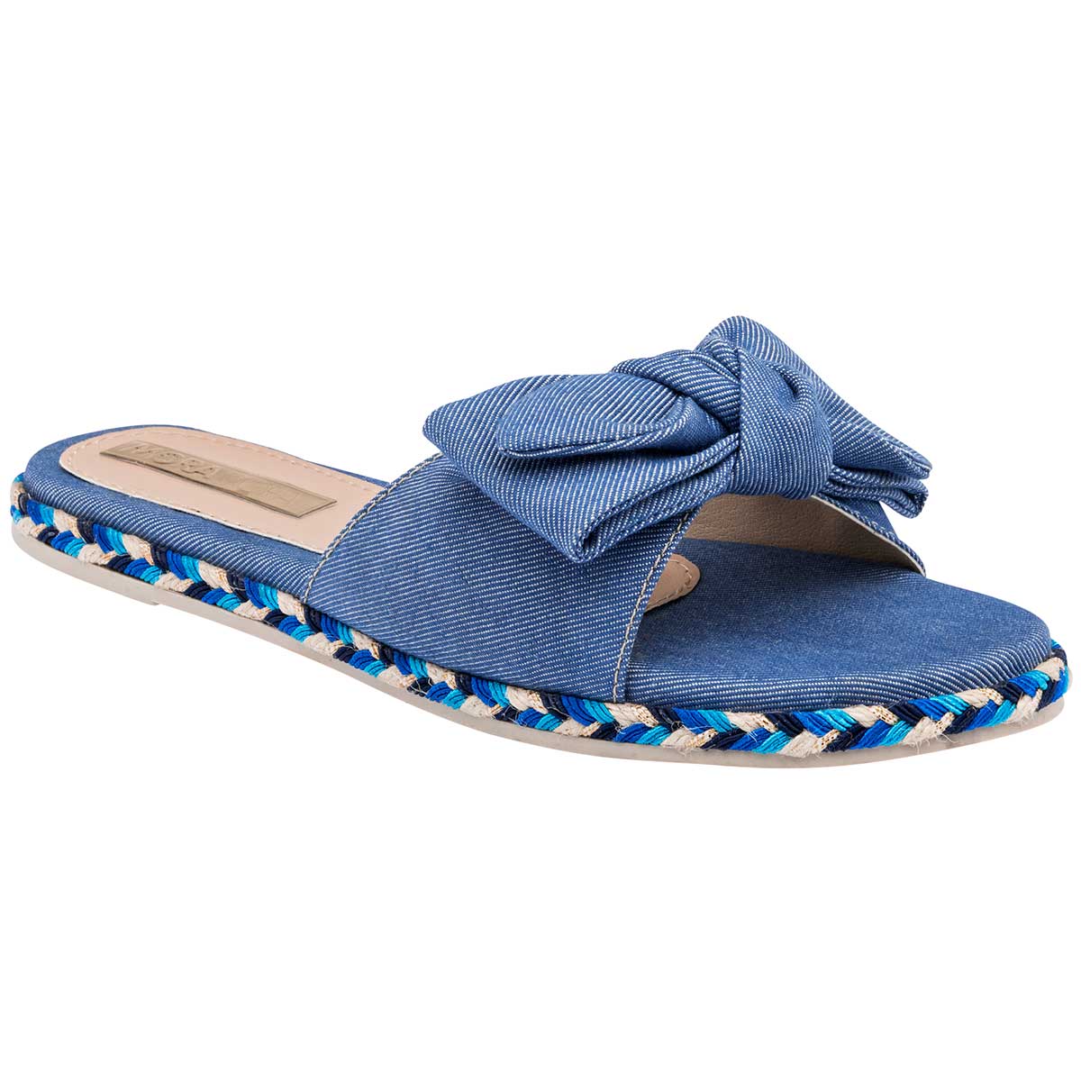 Sandalias de piso Exterior Textil Color Mezclilla Para Mujer De Moramora