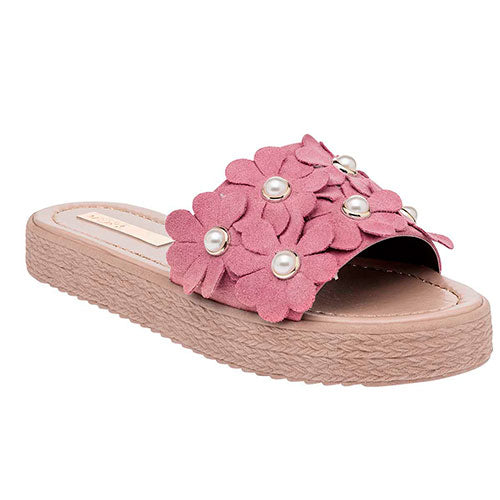 Sandalias Con Plataforma Exterior Textil Color Rosa Para Mujer De Moramora