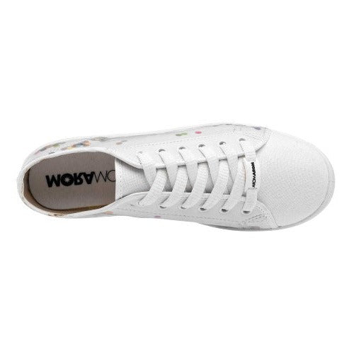 Tenis con cordones Exterior Sintético-Textil Color Blanco Para Mujer De Moramora