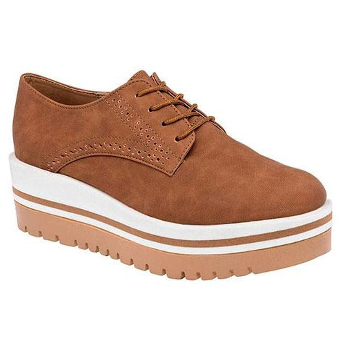 Oxfords Exterior Piel sintética Color Camel Para Mujer De Mutante