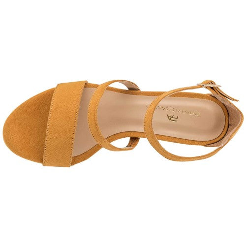 Sandalias Con Tacón Exterior Piel Sintética Color Amarillo Para Mujer De Pietro Alessandro