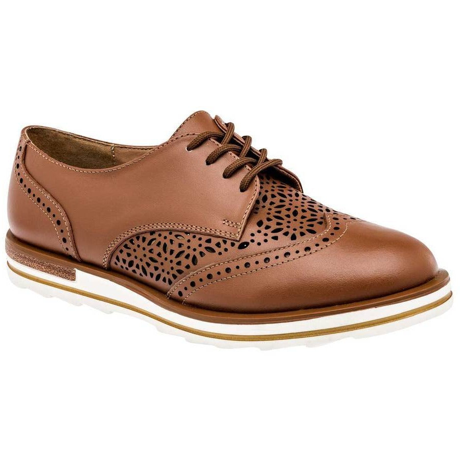 Oxfords Exterior Piel genuina Color Camel Para Mujer De Seducta