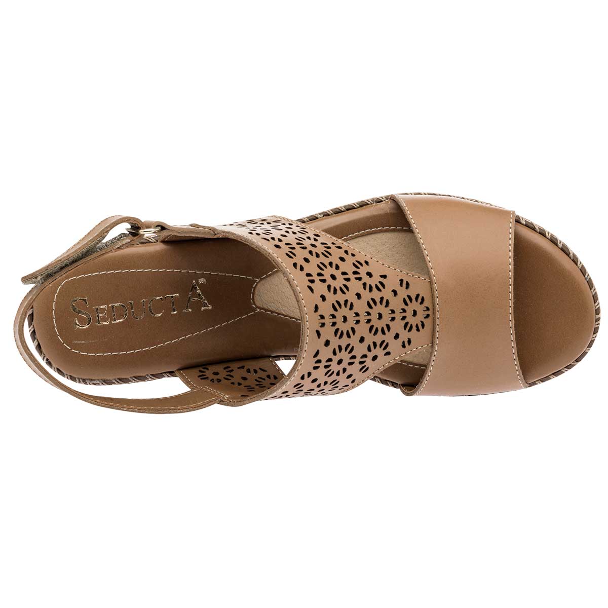 Sandalias con plataforma Exterior Piel Color Camel Para Mujer De Seducta