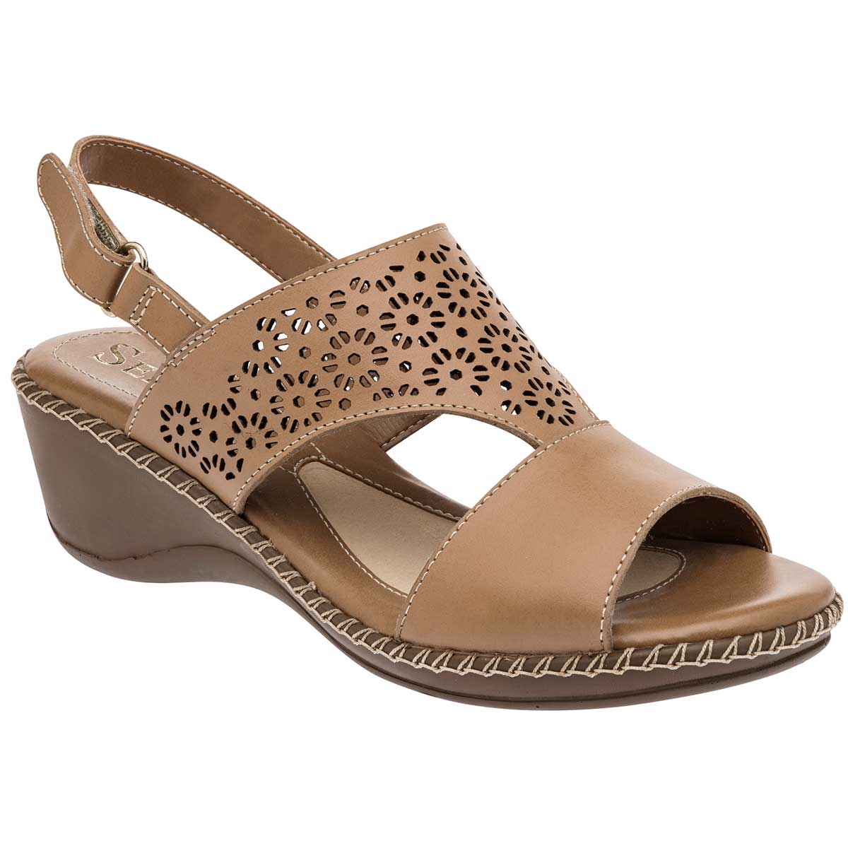 Sandalias con plataforma Exterior Piel Color Camel Para Mujer De Seducta