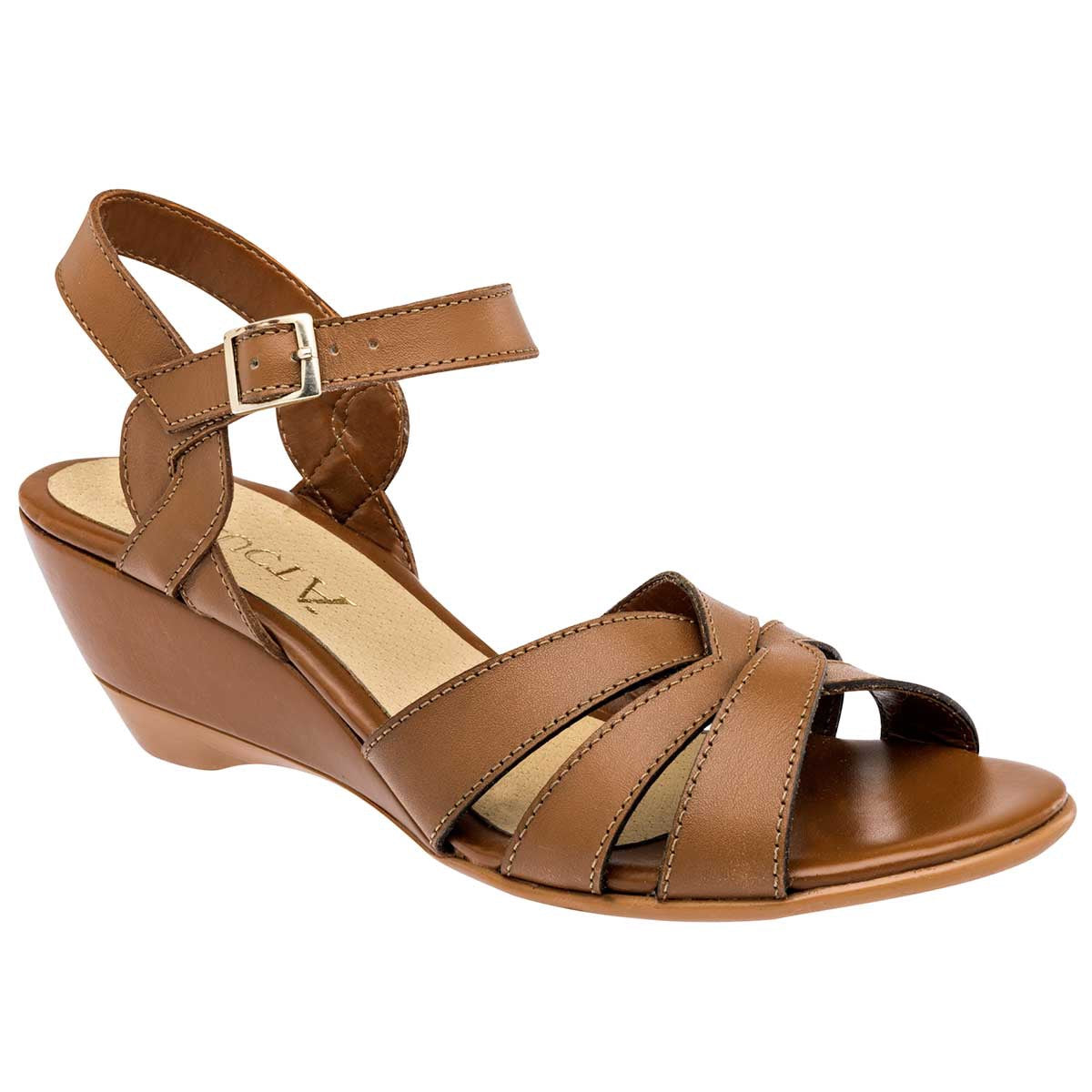 Sandalias con plataforma Exterior Piel Color Camel Para Mujer De Seducta