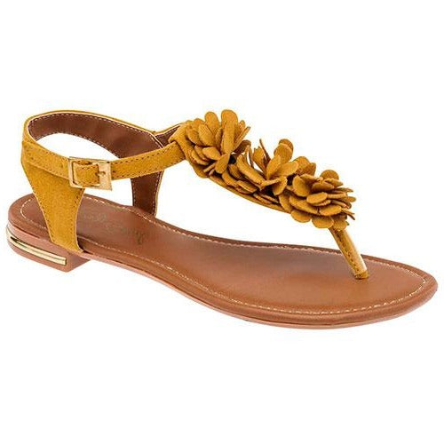 Sandalias De Piso Exterior Sintético Color Amarillo Para Mujer De Sexy Girl