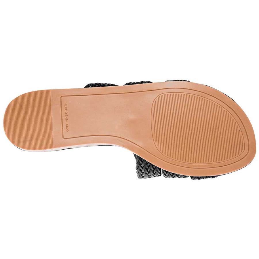 Sandalias De Piso Exterior Textil Color Negro Para Mujer De Top Moda