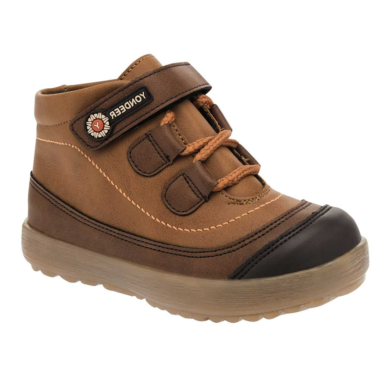 Botas Exterior Sintético Color Camel Con Café Para Niño De Yondeer