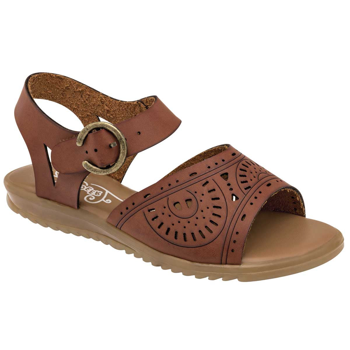 Sandalias de piso Exterior Sintético Color Camel Para Mujer De Yondeer