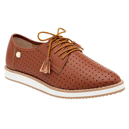 Oxfords Exterior Piel sintética Color Camel Para Mujer De Moramora